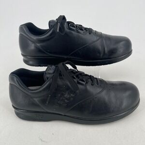 SAS Free Time Walking Comfort Shoes WOMENS Black Lace Up Sneakers SIZE 10.5 SLIM